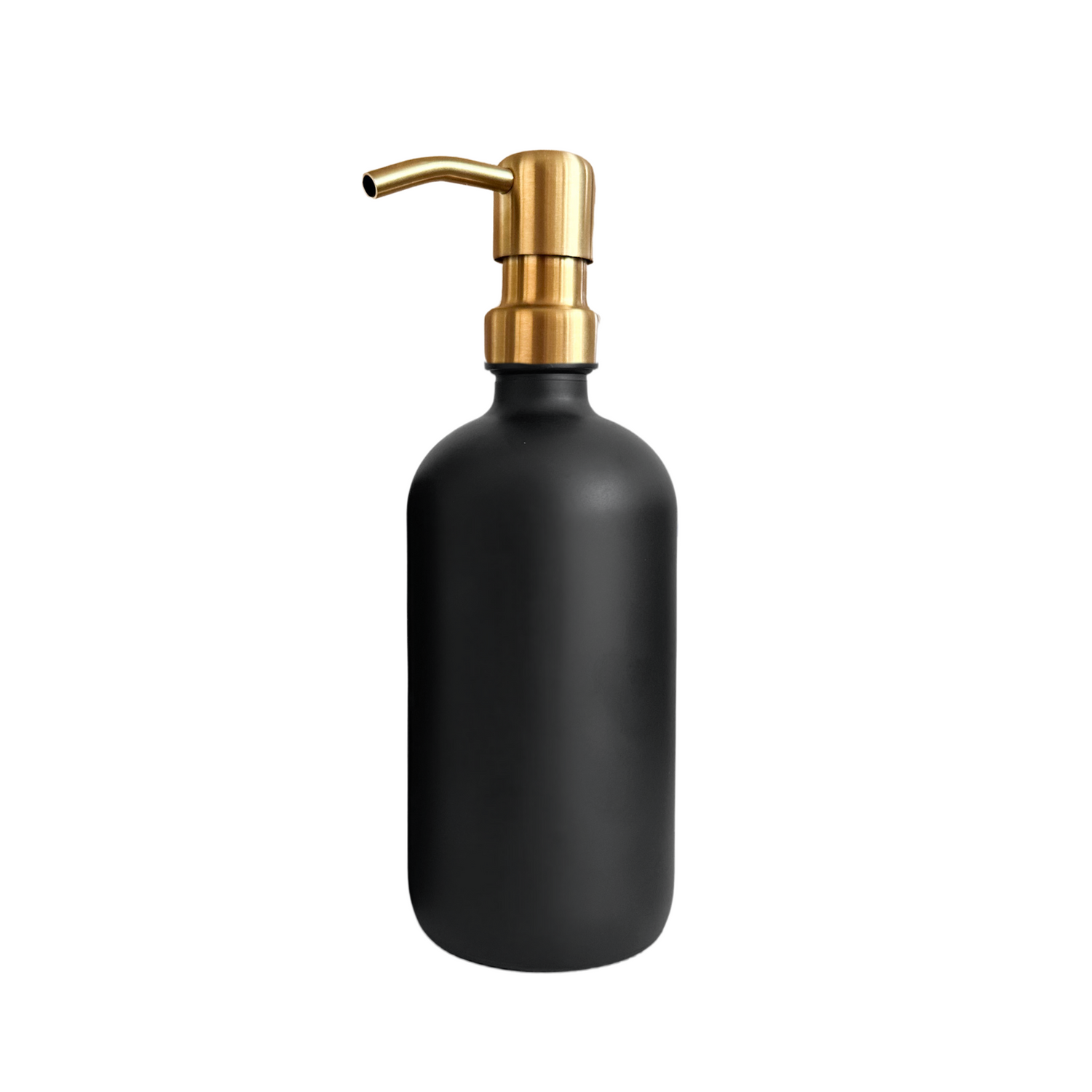 2pcs 500ml Matte Black Glass Pump Bottle including label