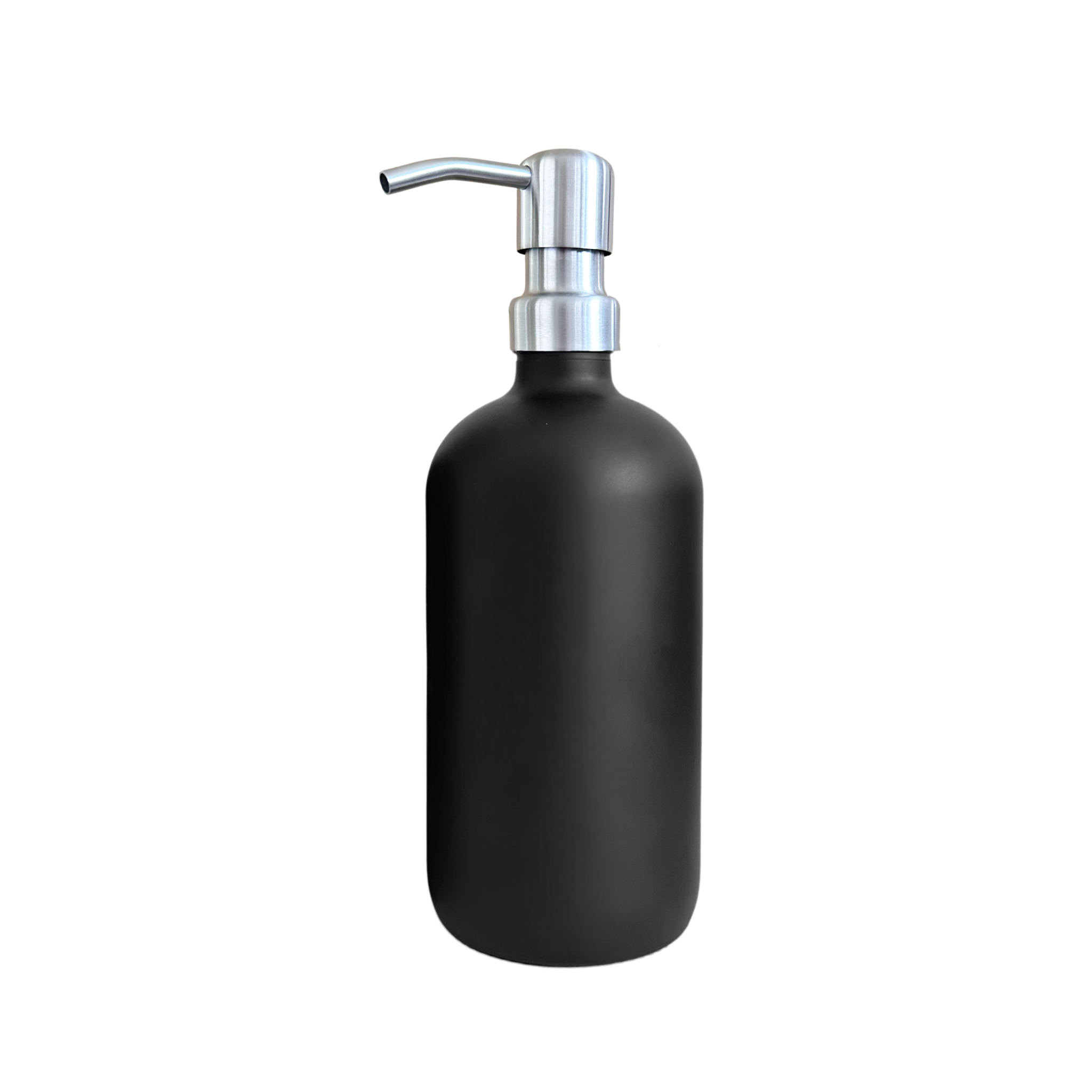 2pcs 500ml Matte Black Glass Pump Bottle including label