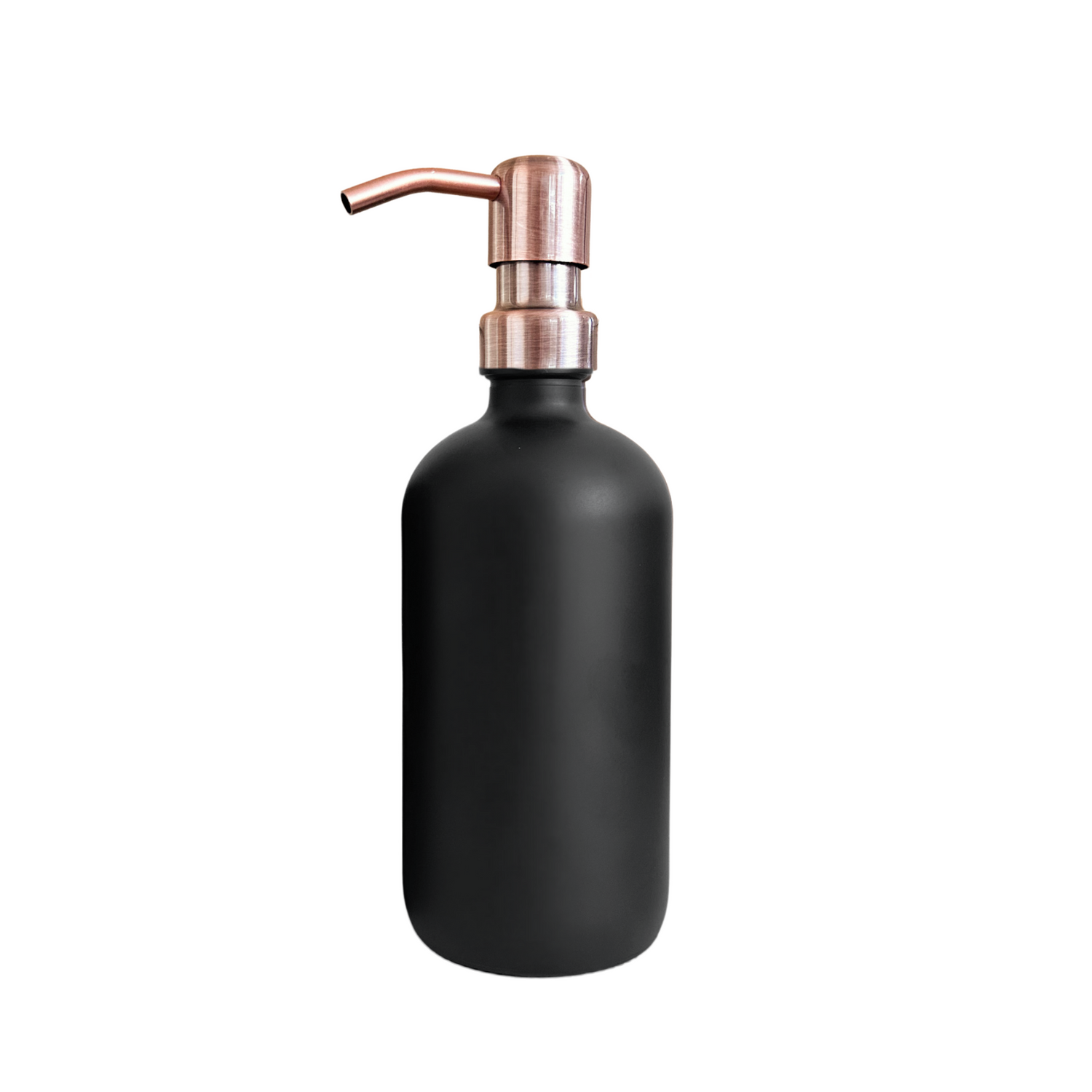 2pcs 500ml Matte Black Glass Pump Bottle including label