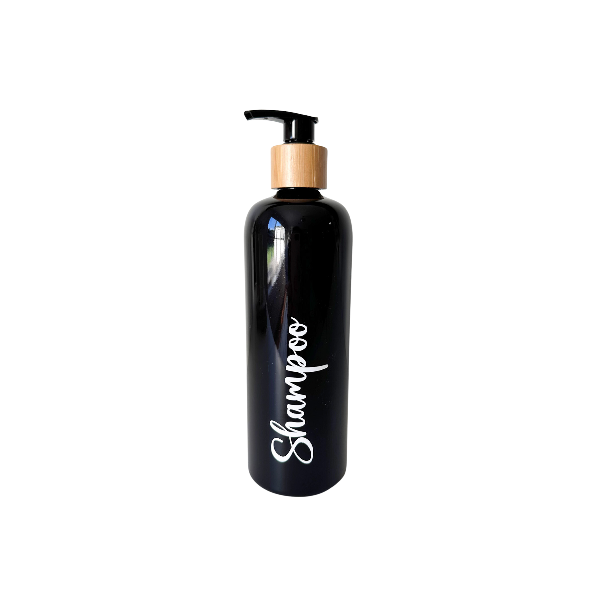 3pcs 500ml Black Pump Bottles including labels