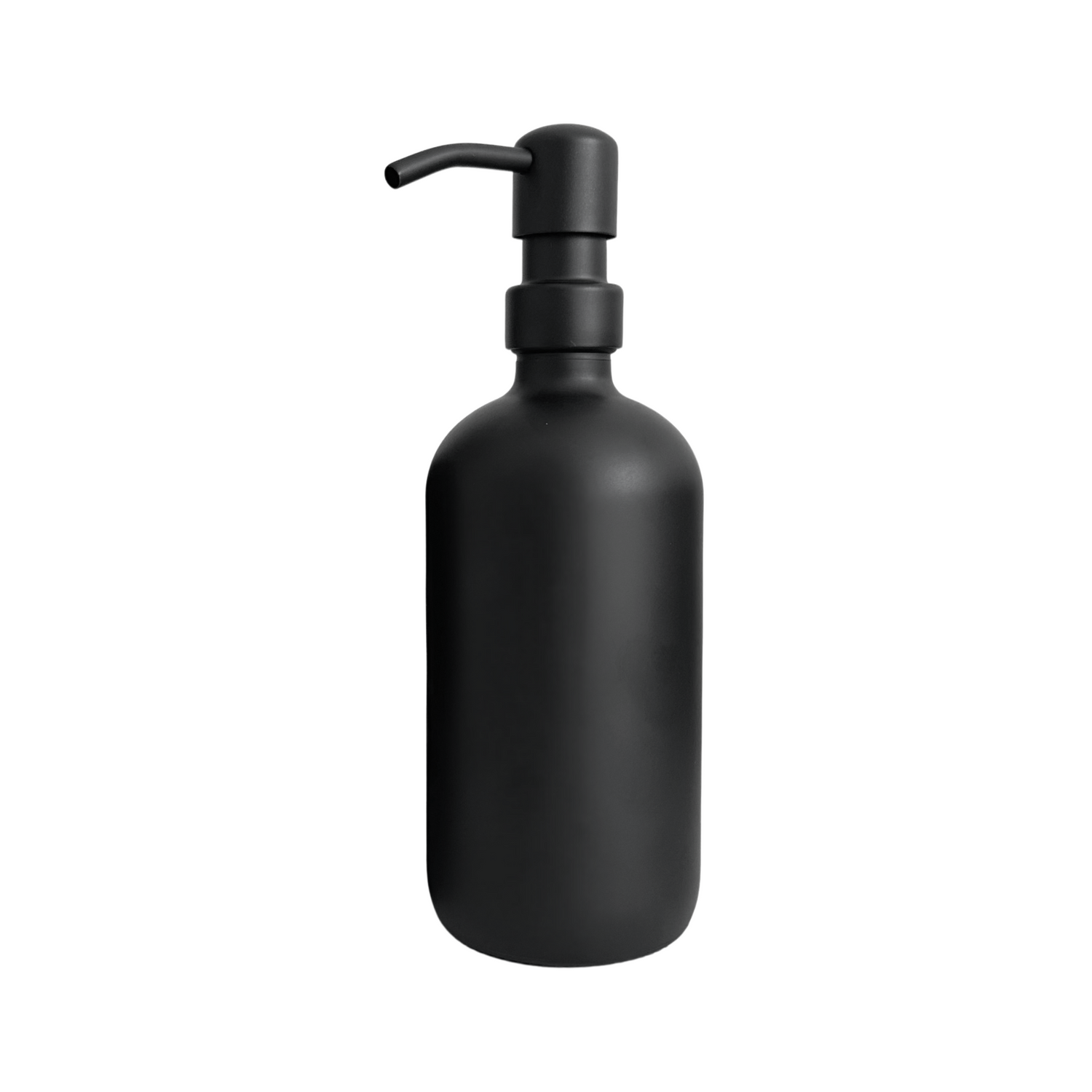 2pcs 500ml Matte Black Glass Pump Bottle including label