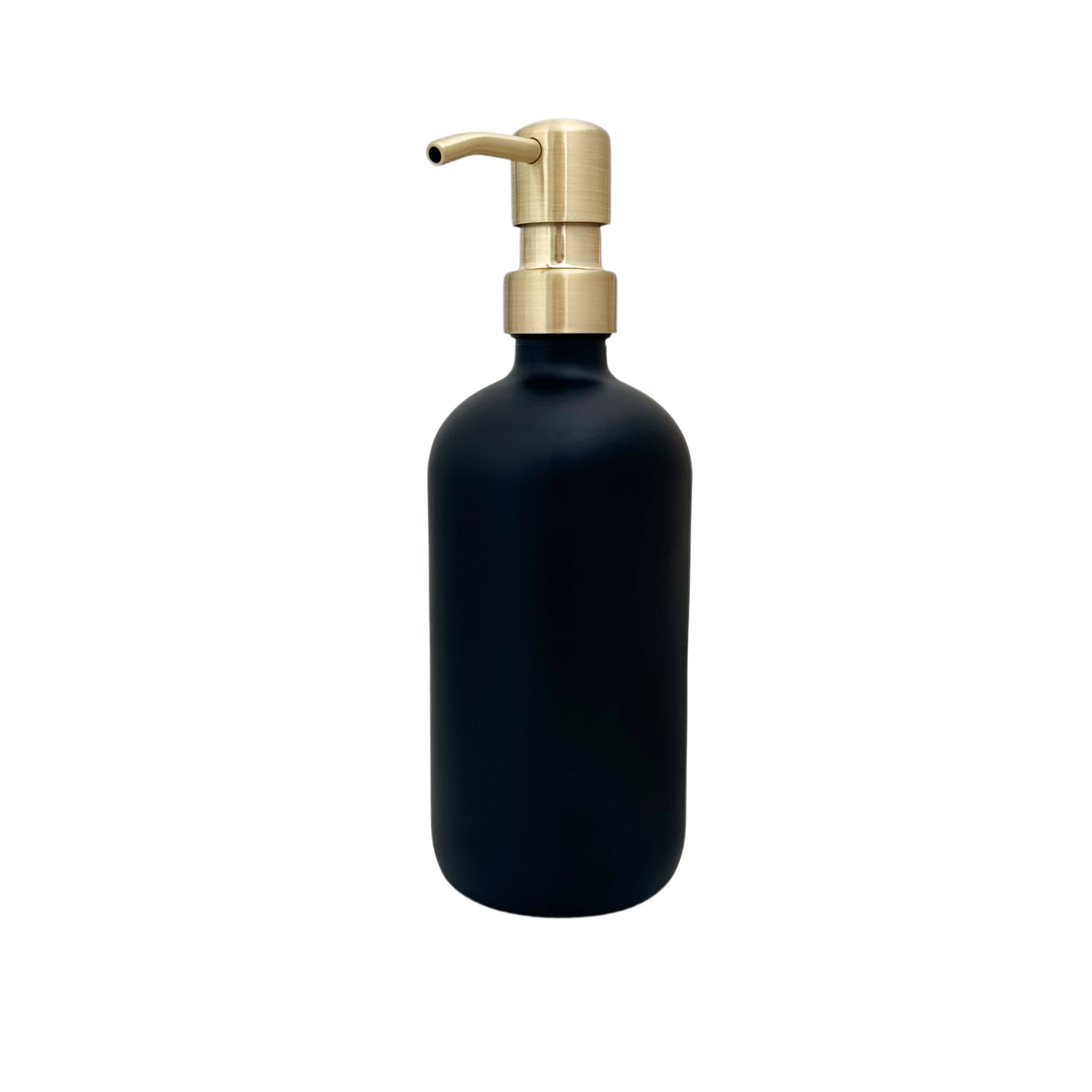 2pcs 500ml Matte Black Glass Pump Bottle including label