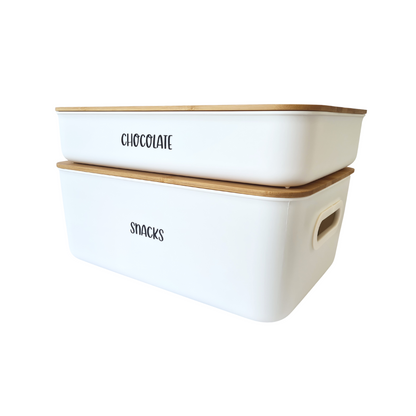 Storage Tub with bamboo lid - Large/Shallow