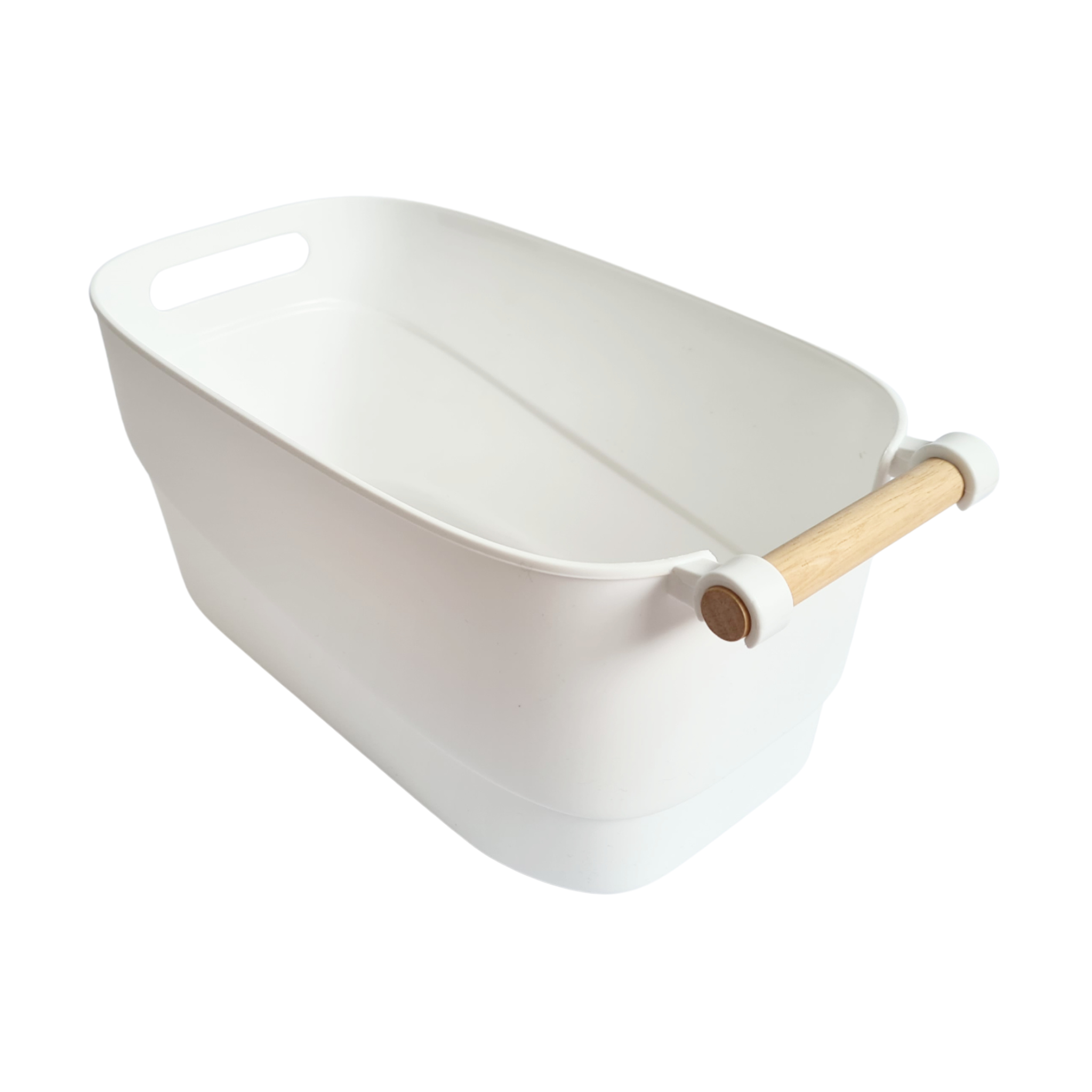 Storage basket with wooden handle - Medium