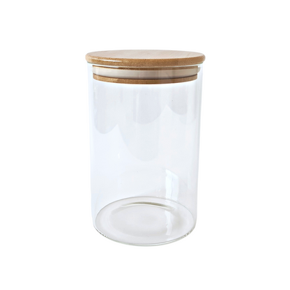 Glass storage jar w/bamboo lid 950ml