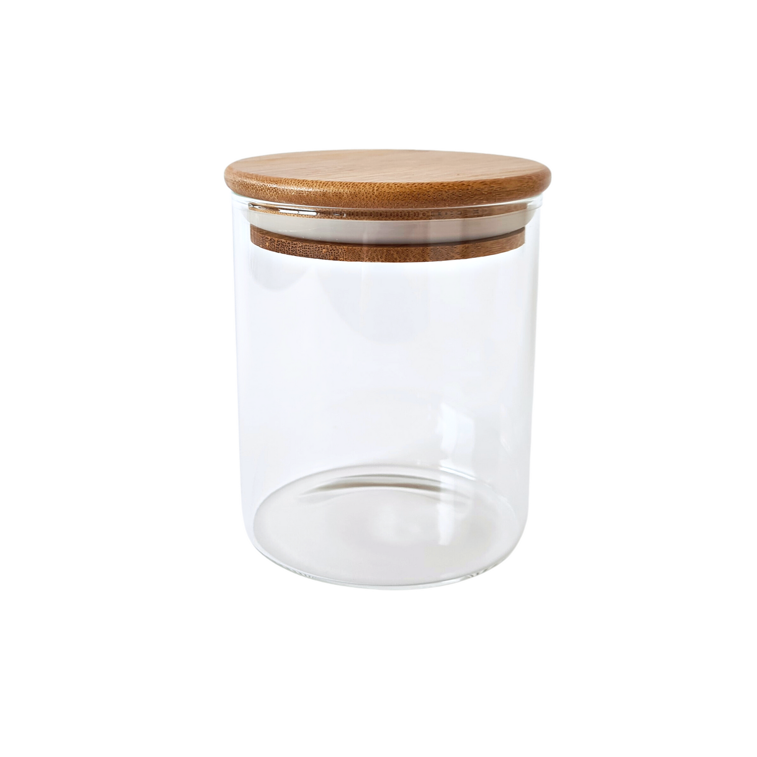 Glass storage jar w/bamboo lid 450ml