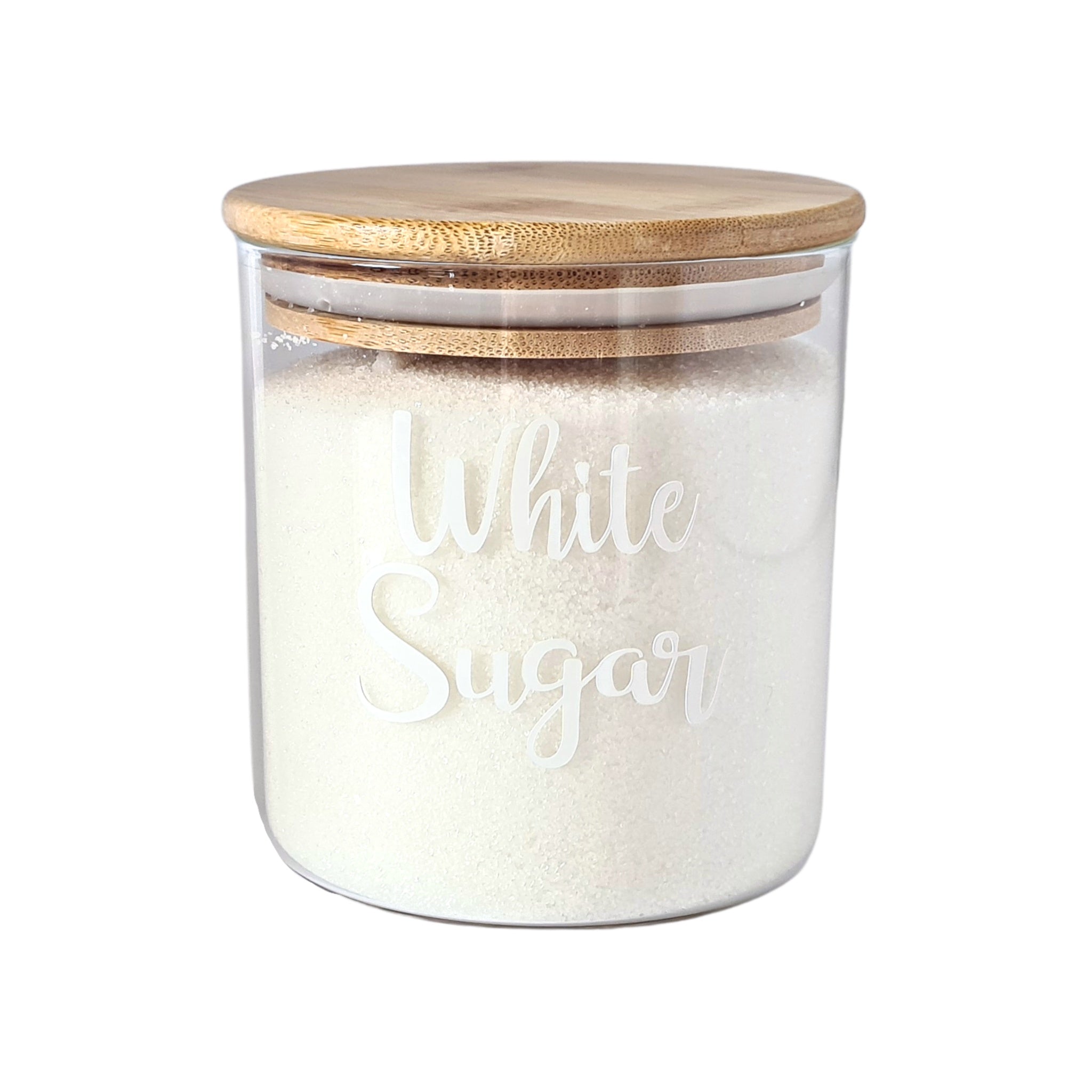 Glass storage jar w/bamboo lid 550ml